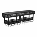 Scaffale Portabottiglie da Parete in Metallo Nero 8