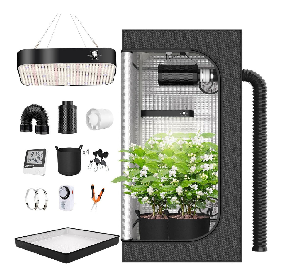 Tende idroponiche sistema completo kit tenda 200 W 10 cm