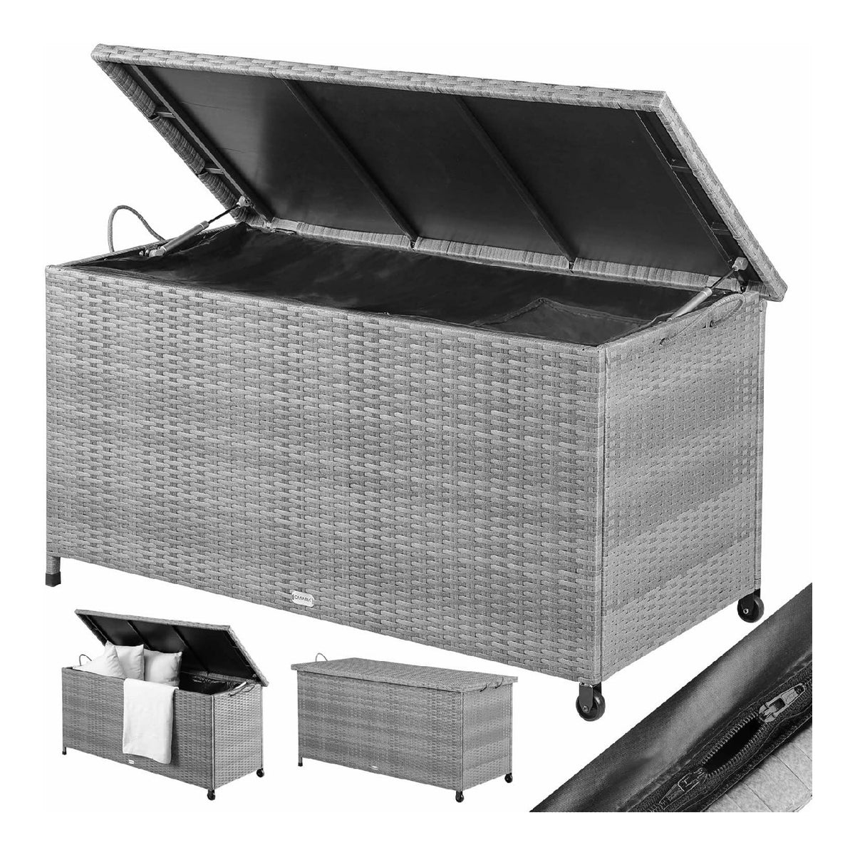 SPAZIO XXL box cuscini per giardino, Portacoperte 122 cm 140 kg
