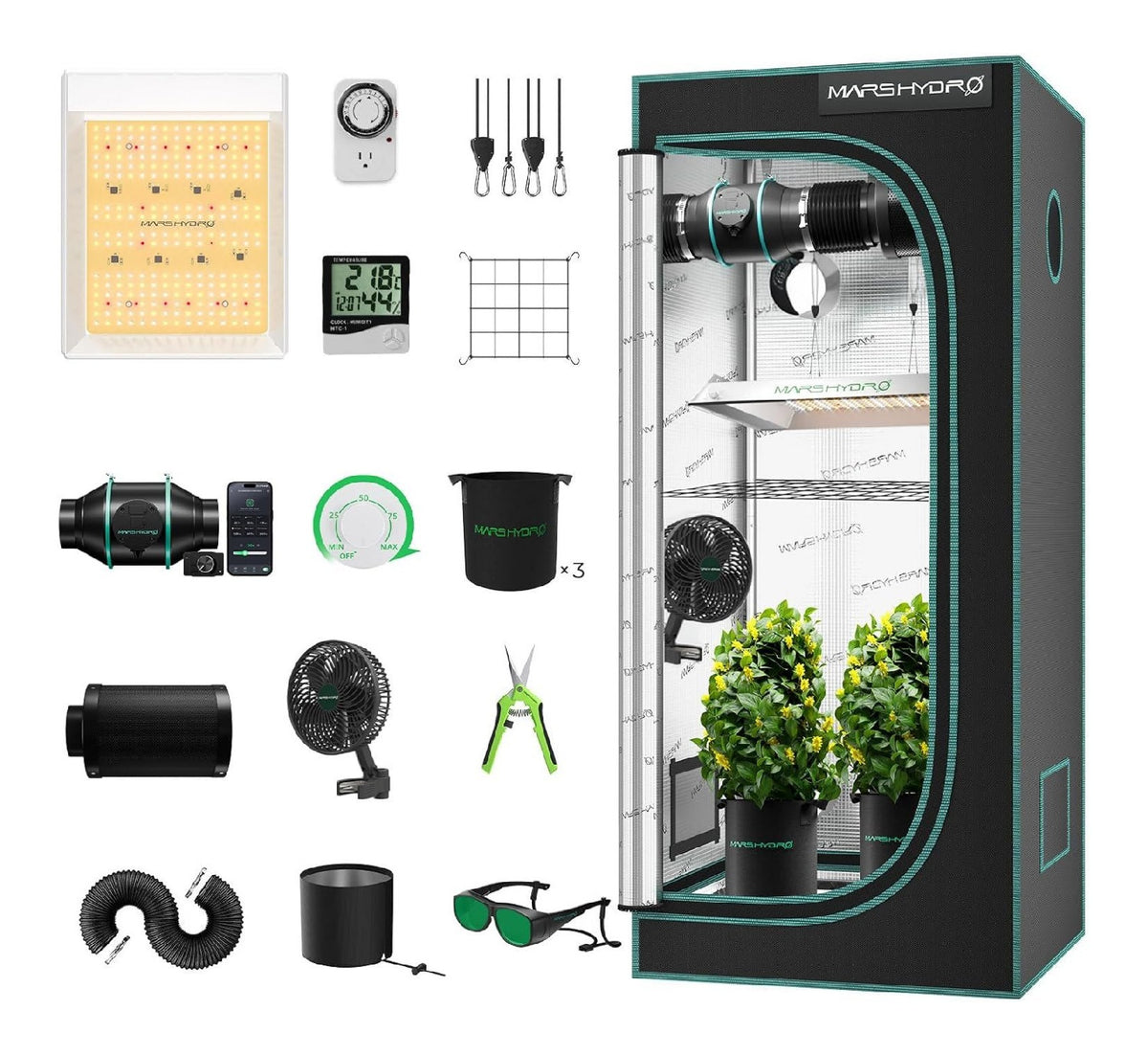 kit coltivazione completo comprende Tende idroponiche 0,8 mm 40 kg
