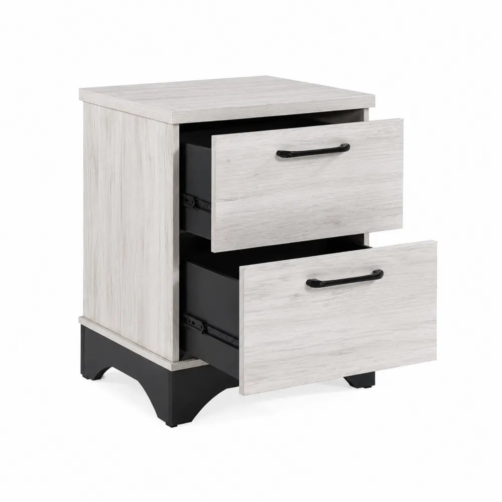 Comodino in legno bianco con