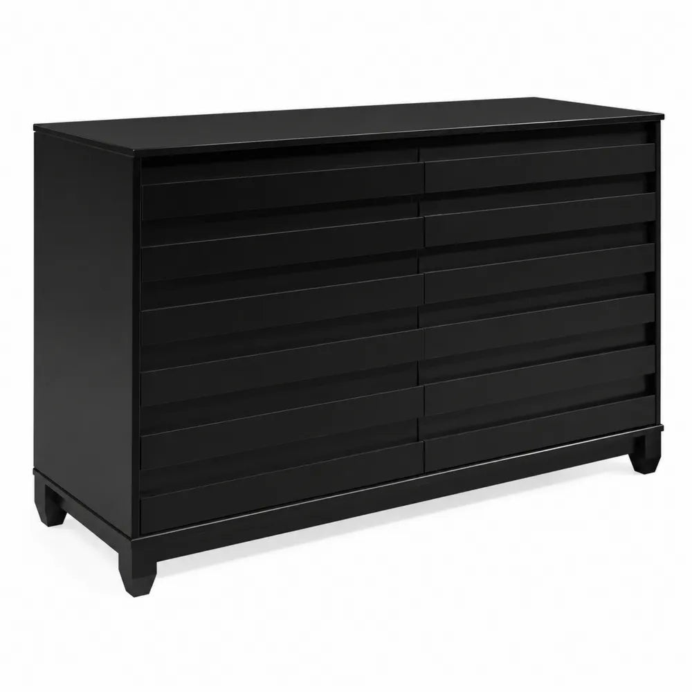 Cassettiera moderna nera in legno MDF co
