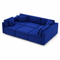 Divano Modulare in Tessuto Blu c