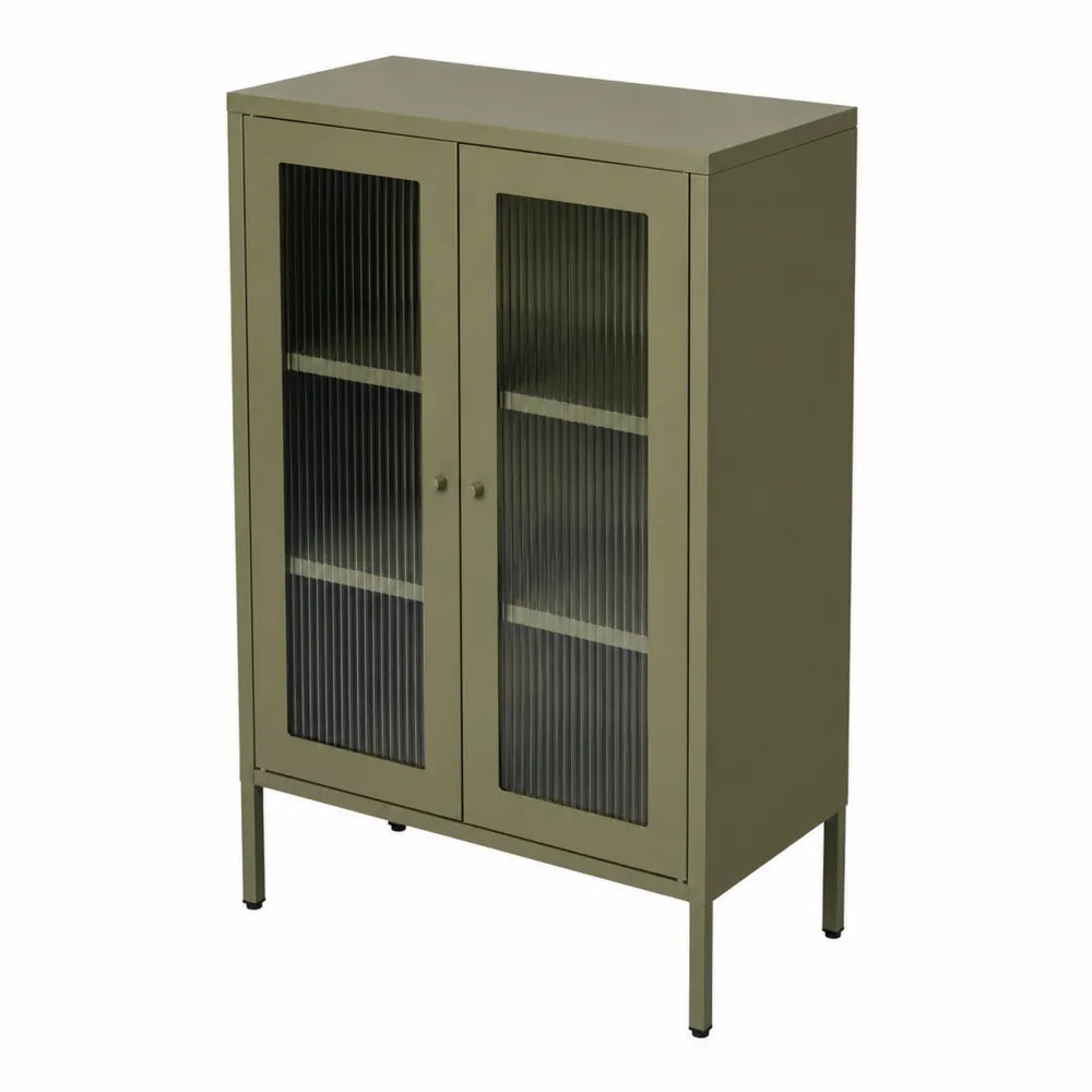 Credenza in Metallo con Ante in Vetro V