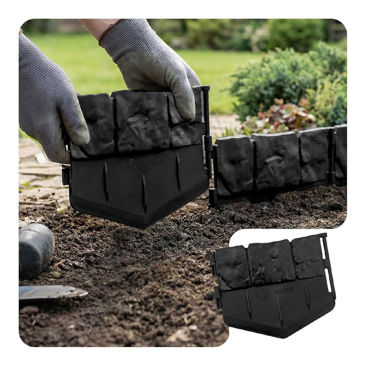 ALTA QUALITA Realizzata plastica Bordature da giardino 2,14 m 5,35 m