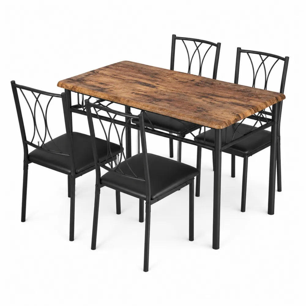 Set Tavolo da Pranzo in Legno e Metallo c