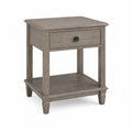 Comodino in Legno Massello Grigio co