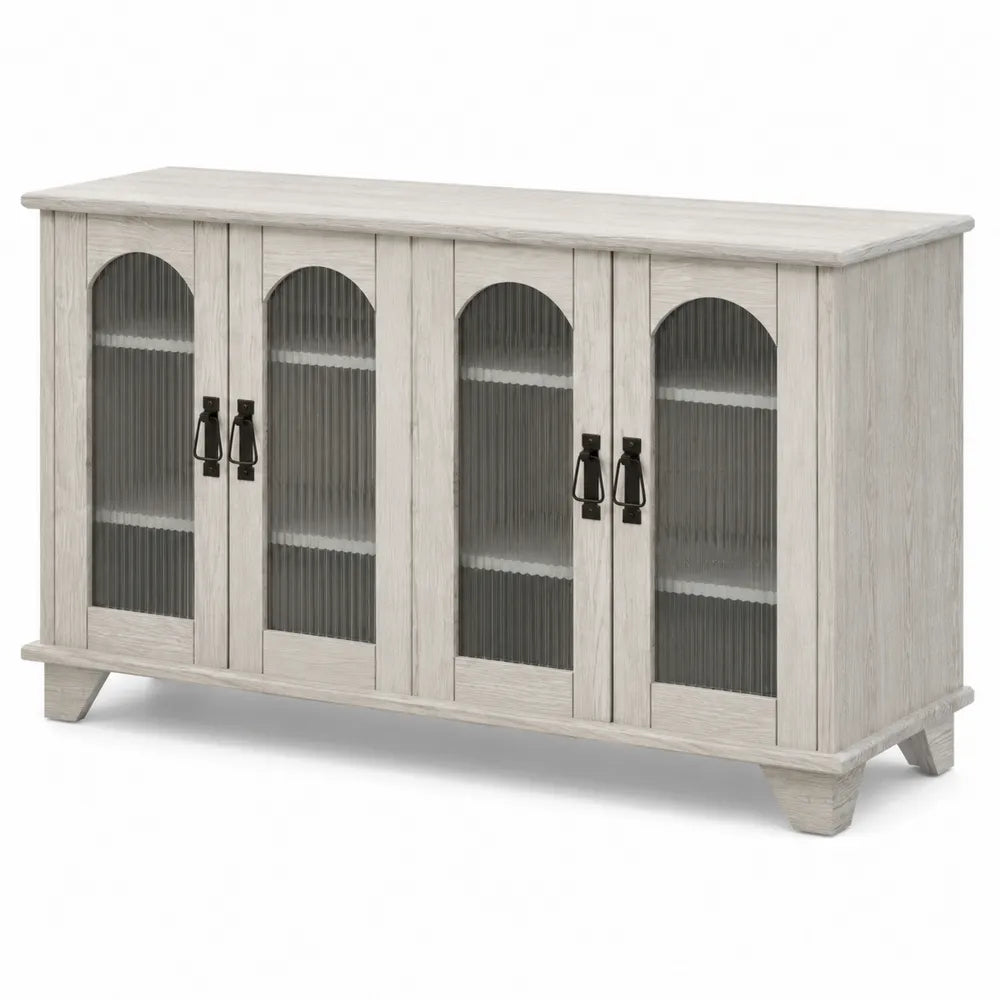 Credenza in legno con porte in vetro scanal