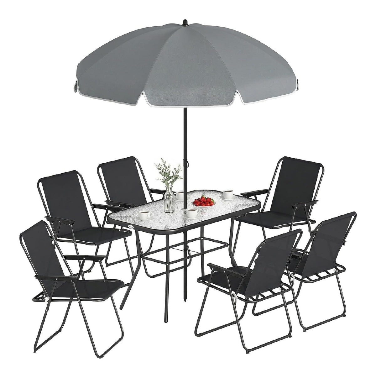 PEZZI Questo tavolo sedie per giardino, Set da pranzo 180 cm 8 cm